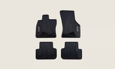 Juego tapetes goma Jetta con letras en gris