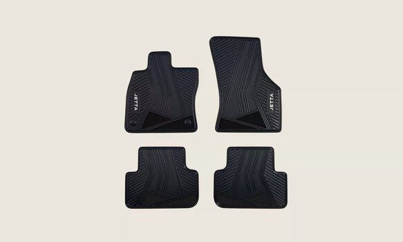 Juego tapetes goma Jetta con letras en gris