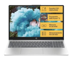 Laptop HP 15-fc0070la AMD Ryzen 5 16GB RAM 512GB SSD