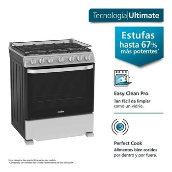 Estufa Mabe con Capelo 76 cm Mercury Plata